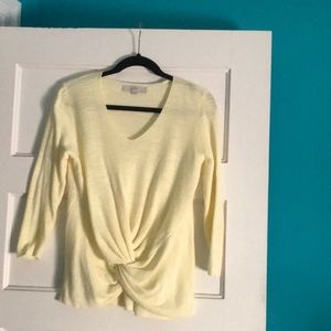 Loft Yellow Twist Front Top